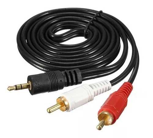 CABLE AUDIO CON 2 RCA Y UN PLUS AUDIOS DE 3.5 MT